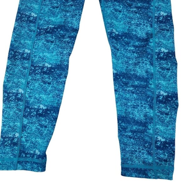 Vineyard Vines Leggings Womens Small Teal Blue Watercolor Athleisure Gym Stretch - Picture 2 of 11